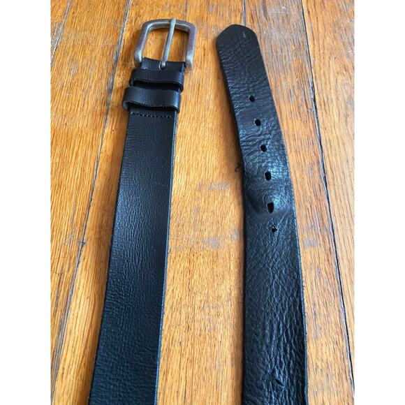 Heavy Duty Distressed Black Leather Belt Mens sz 44 - Picture 5 of 12